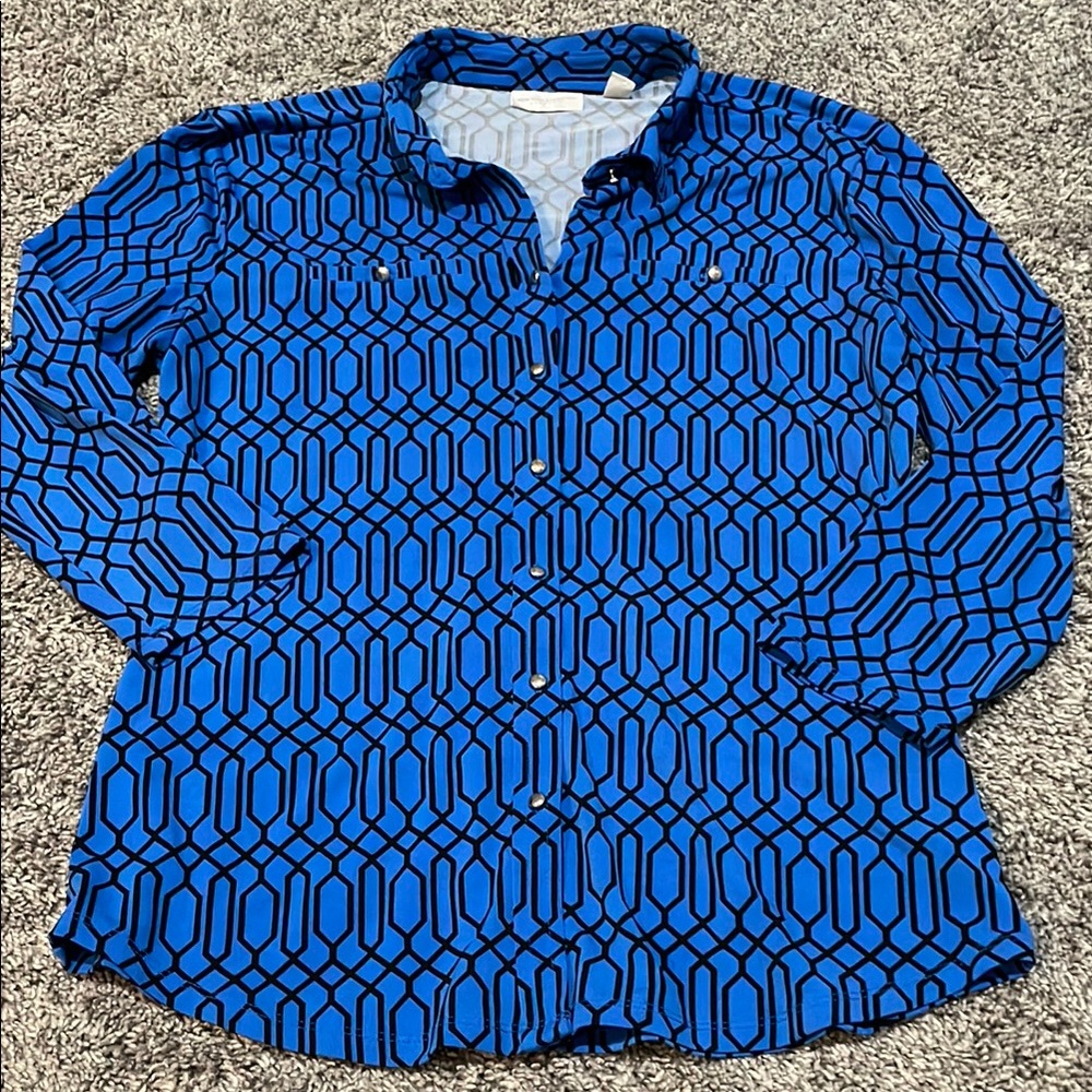 New York & company button up top size medium 3/4 sleeve